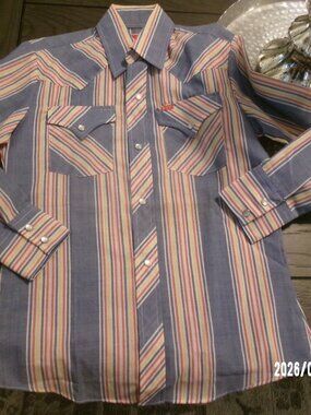 New Kids ELY Plains Multi Stripe Long Sleeve Pearl Snap Size 12 Style #1503